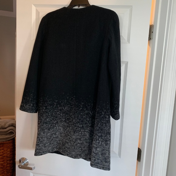 Eileen Fisher black and grey 3/4 length wool coat - Picture 6 of 6
